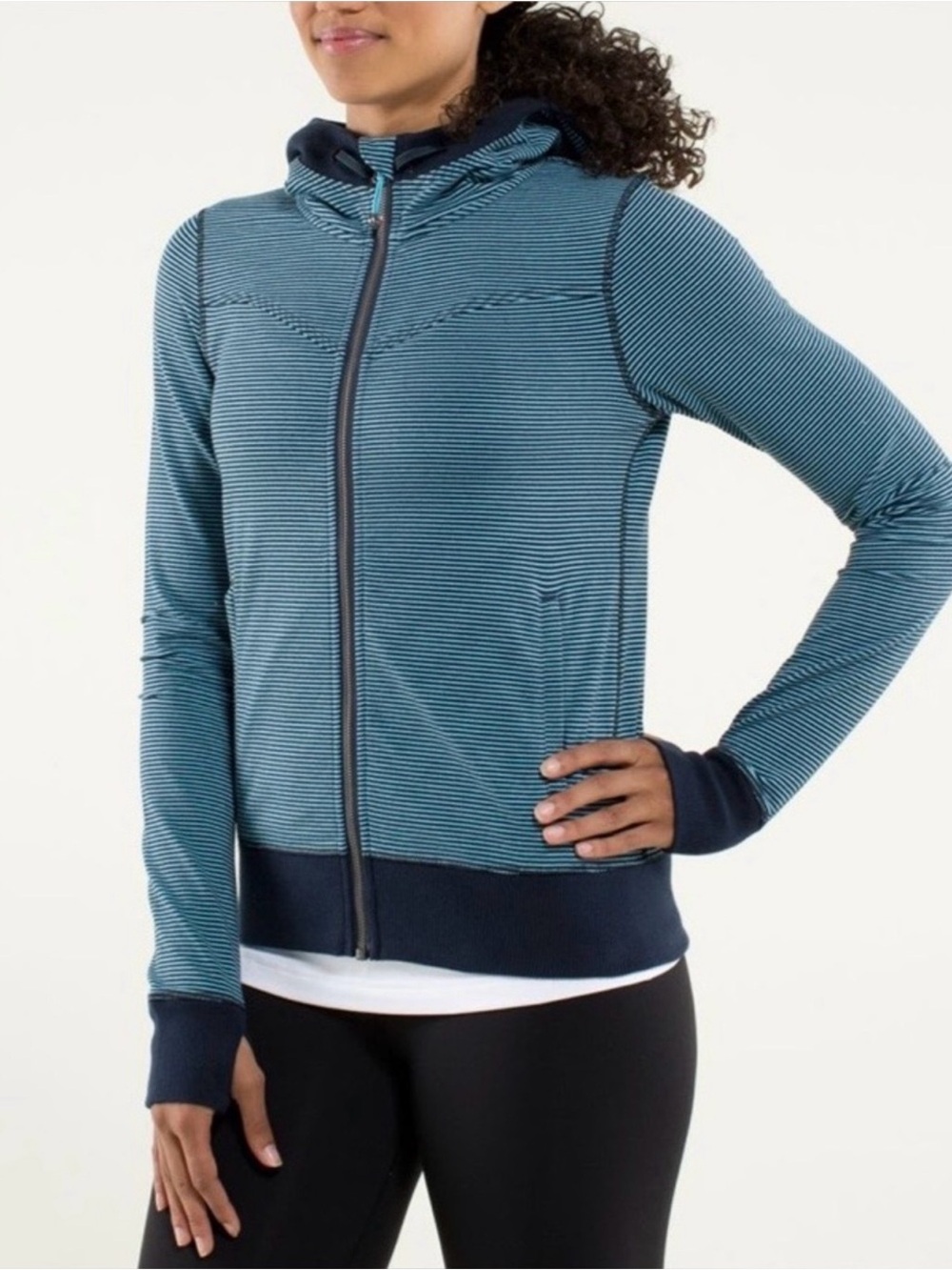 Lululemon Bliss Break Hoodie Wagon Stripe Inkwell Blue Moon 6